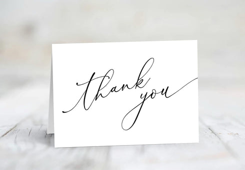5 3.75 Inch 100-Pack, GIFTSFARM Thank You Cards with Kraft Envelopes & Stickers, x Minimalist Design, White
