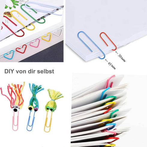 Vinaco Colorful Paper Clips, 400PCS Medium and Jumbo (1.3 inch & 2 inch), Durable Rustproof Large Paperclips