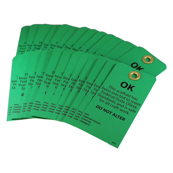 AccuformNMC OK - DO NOT ALTER Tag - NMC SPT3, 3 in. x 6 in., Pack of 25, Black Text on Green Base