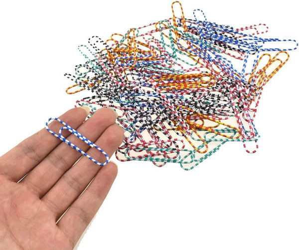 HAHIYO Paper Clips 2 inches (50mm) Length, Vinyl Coated, Assorted Colors for Bookmark Organize Home Office