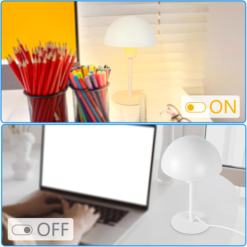 Dimmable LALISU Mushroom Lamp Small Bedside Table Lamp, Retro Vintage Table Lamps Nordic Reading Lamp Night Light