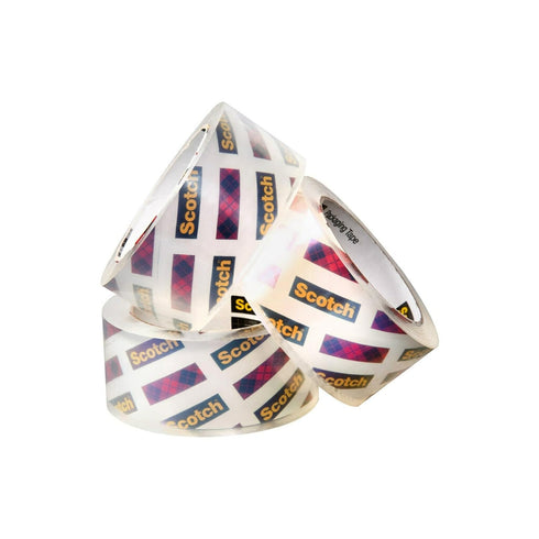 Scotch Box Lock Packing Tape, Clear Extreme Grip Moving Tape, 1.88 in. x 54.6 yd, 3 rolls, dispenser not included