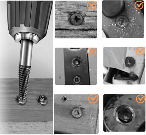 6PCs Damaged Screw Extractor Kits, Chrome-vanadium Steel Stripped Screw Extractor Broken Bolt Remover