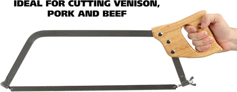 BUS18 18 Inch, GreatNeck Bone Saw Game and Meat Saw, Solid Steel Frame, High Carbon Blade, Hardwood Handle, Meat
