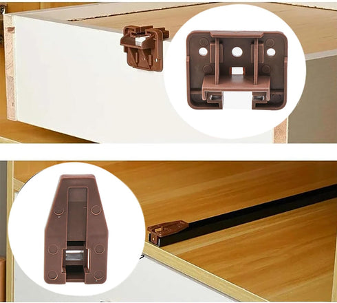 PIYANYO 6PCS Plastic Drawer Slide Center Mount Drawer Slide and Wheel for Drawer Replacement Slide of Dressing Table