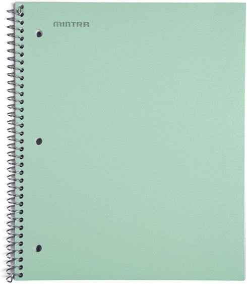 Mintra Office Durable Spiral Notebooks, 1 Subject, 3 Pack (Salmon, Sage Green, Lavender), 100 Sheets, College Ruled,