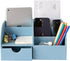 UnionBasic Desk Organizer - Multifunctional Leather Desktop Pen Holder Storage Box - Business Card/Pen/Pencil/Mobile Phone/Stationery Holder, Blue by UnionBasic
