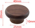 TAODAN 2pcs 40x20mm Black Walnut Kitchen Cabinet Knob Round Wood Drawer Knobs Dressing Table Wooden Furniture Handles