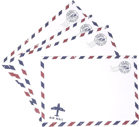 Honbay 50PCS Airmail Vintage Kraft Paper Envelopes 12.5x17.5cm/4.92x6.89inch (White) for Invitations