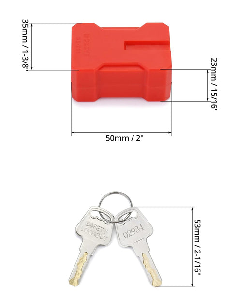 QWORK Electrical Cord Plug Lockout Device, 2 Pack Safety Lock for 2 & 3 Prong Plugs, Built-in Lock Cylinder