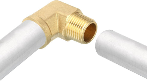 uxcell Brass Pipe Fitting 90 Degree Street Elbow Brass 1/4" NPT Pipe Connector for Gas, Air, Oil, Propane (2pcs)