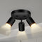3 Light Track Lighting Fixtures Ceiling, Matte Black Round Directional Ceiling Spotlight,