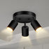 3 Light Track Lighting Fixtures Ceiling, Matte Black Round Directional Ceiling Spotlight,