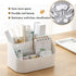 Desk Organizer with 5 Compartments, Office Supplies and Accessories, Makeup Brush Holder, Movable Wooden Partition