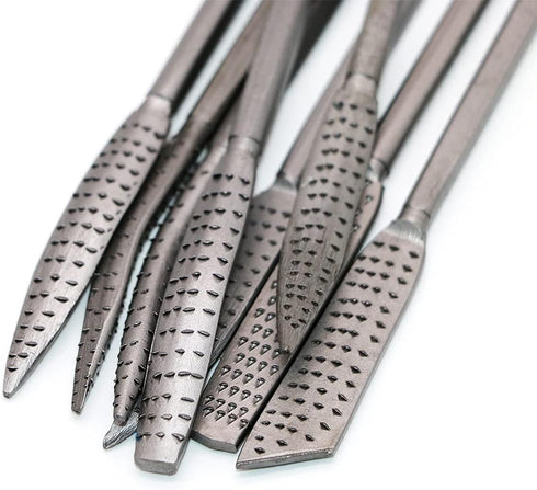 Woodworking Carving Rasping Coarse Rasps and Files, 8 PCS 5.5 X 200mm Double Ended Riffler Wood File Set