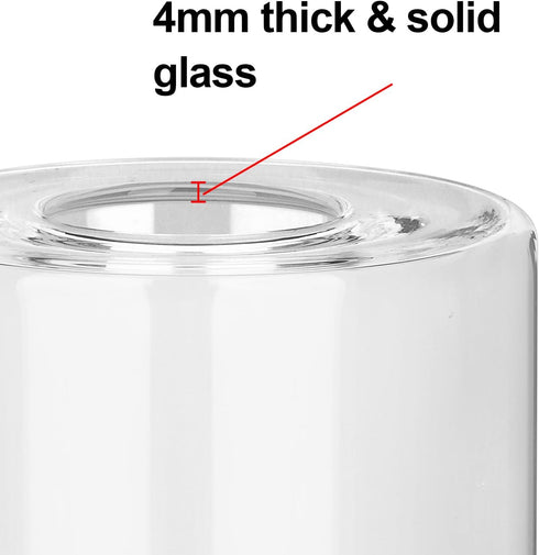 1 Pack 5.7" 4" 1.6" Zarbitta Clear Glass Lamp Shade Replacement, H, D, Opening, Replacement Glass Shades for Light