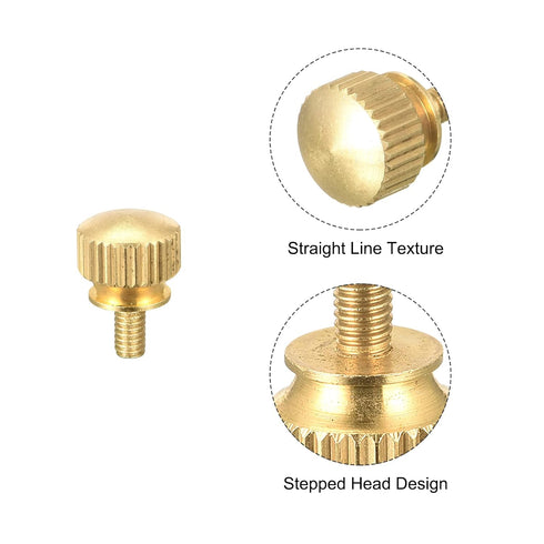 uxcell 10Pcs Knurled Thumb Screws, M3x6mm Brass Shoulder Bolts, Stepped Grip Knobs Fasteners for PC