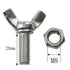 6pcs M8 1.25x20mm Stainless Steel Butterfly Screws with 6pcs Nuts Hand Tighten Toolless Adjust Bolt Butterfly Wing Head Thumb Screws