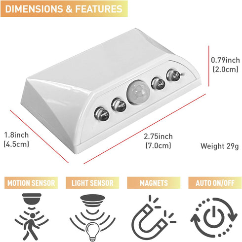 RADIXIUM 2 Pack 3-Way White Motion Sensor Keyhole Light - Automatic on/Off Infrared LED, Suitable for Front Doors