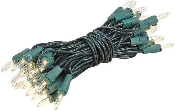 Novelty Lights 13.5 Feet 35 Bulb Clear Mini Light String on Green