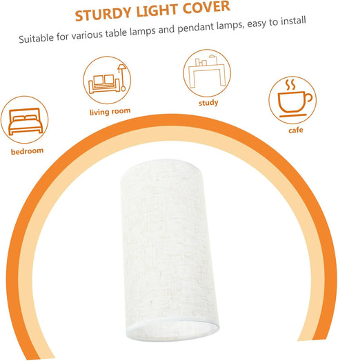 1pc Mobestech Contemporary Lamp Shade Linen Material Round Shape Light Socket Replacement for Table and Floor Lamps
