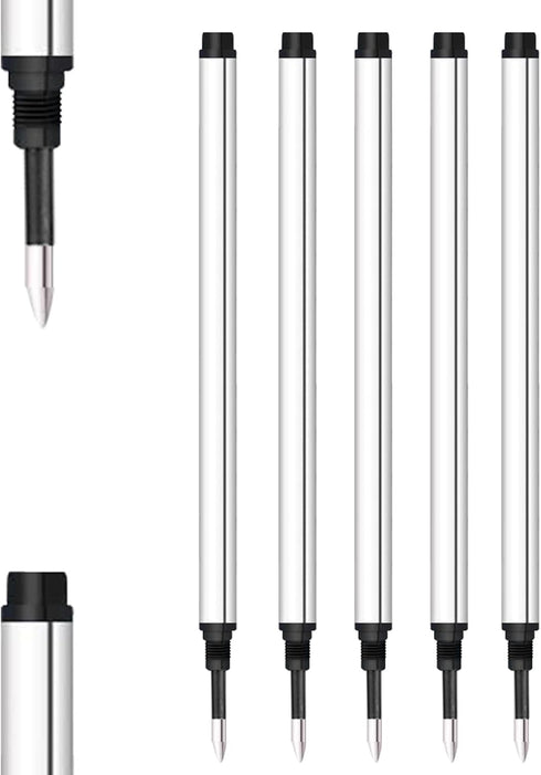 DunBong Spiral Refill, 5 Pack - Replaceable Gel Ink Rollerball Refills 0.5mm Medium Point (Red)