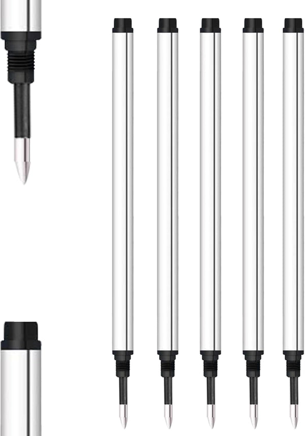 DunBong Spiral Refill, 5 Pack - Replaceable Gel Ink Rollerball Refills 0.5mm Medium Point (Red)
