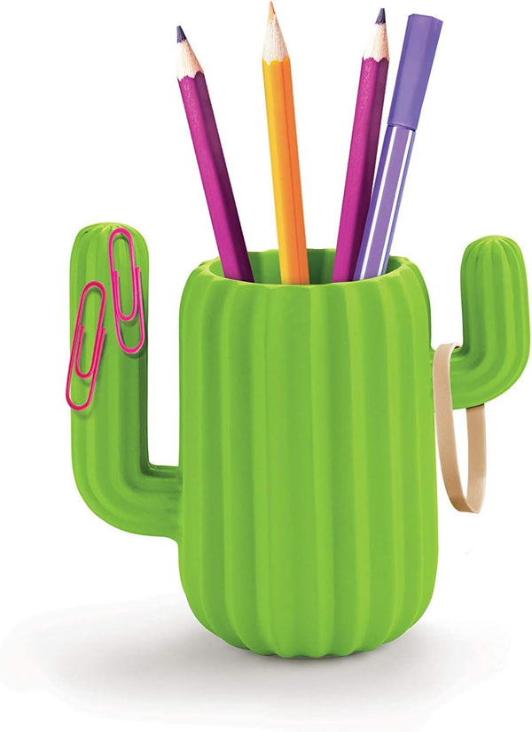 Mustard Pen Holder - Green Cactus Desktop Organiser
