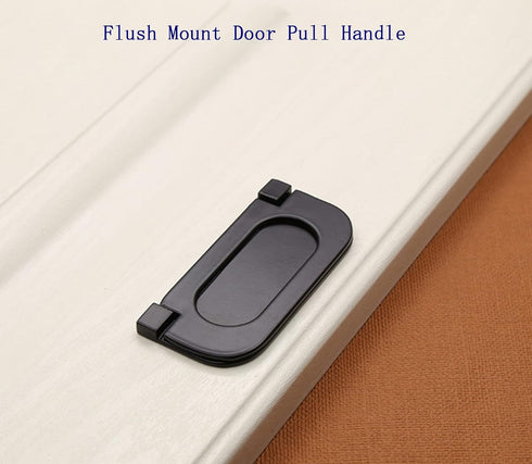 Yoohey 2 Pack Modern Flush Ring Pull Handle, 2.5 Inch Hole Distance, Zinc Alloy, Black