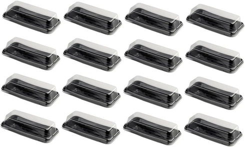 Creative Bread Box with Lid 16pcs Black Rectangular Cake Storage Case for