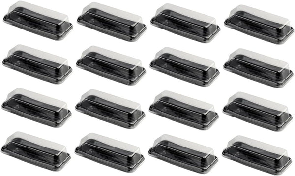 Creative Bread Box with Lid 16pcs Black Rectangular Cake Storage Case for