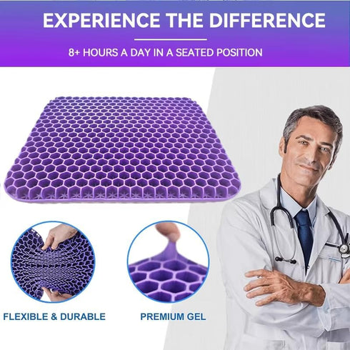 Tailbone Seat Cushion Gel for Office & Car TPE Gel Double-Thick Orthopedic Cooling Coccyx Pillow for Support & Outdoor