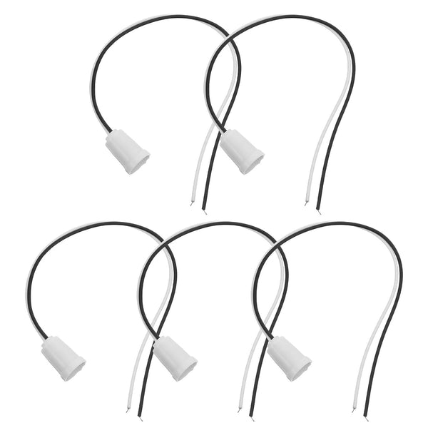 OSALADI 5Pcs E12 Screw Light Socket with Cord - White Bulb Holder