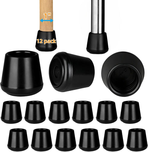 1" Rubber Chair Leg Tips Caps, Chair Leg Floor Protectors Rubber Feet