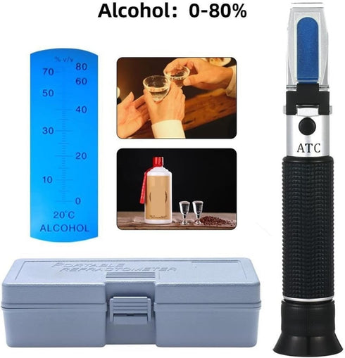 VGVGV 0-80% Brix Refractometer, Alcohol Concentration Detector of Liquor Alcohol Meter Refractometer Refractometer V/v