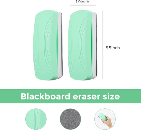 Ddaowanx Magnetic Whiteboard Eraser, Pack of 2 Dry Erase Erasers for School & Office Supplies (Light Green)