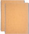 DSTELIN Blank Spiral Notebook, 10 inch x 7.5 inch, 2-Pack, Soft Cover, 100 Pages / 50 Sheets, Brown
