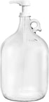 Gallon Glass Pump Dispenser Bottle, Large Jug Laundry Liquid Detergent Dispenser with