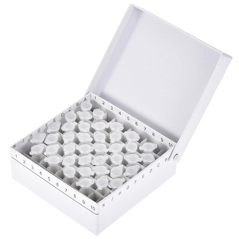 uxcell Centrifuge Tube Freezer Storage Box, 100-Well Waterproof Cardboard Holder for 1.5/1.8/2ml Micro Tubes