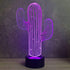 Jinnwell 3D 7 Cactus Flower Night Light Lamp Illusion Led Color Changing Touch Switch Table Desk Decoration Lamps Gift