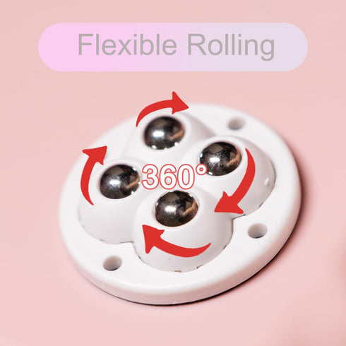 Self Adhesive Wheels 4pcs Mini Swivel Adhesive Caster Wheels Self-Adhesive Caster Sticky 360 Degree Rotary Stainless Steel Casters for Small Appliances Furniture Bins Storage Boxes