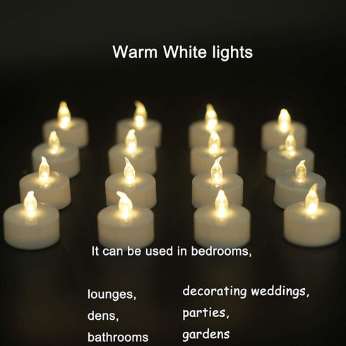 100PACK 200Hours LED Tea Lights Candles- Flameless Candles Realistic and Bright Flickering Long Lasting for Holiday
