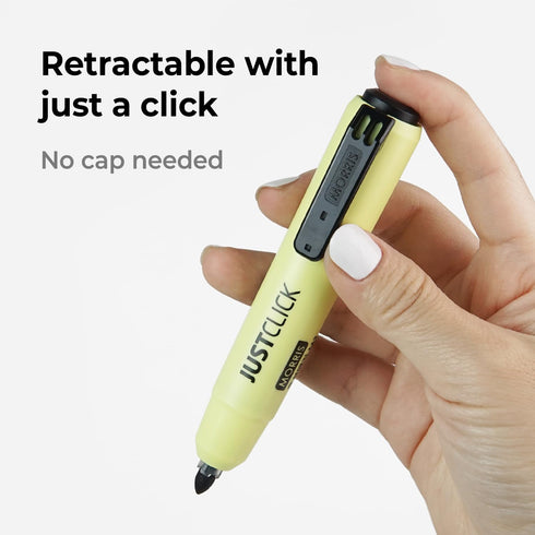 Carrotez 12 Count Retractable Permanent Markers, Thick Barrel, Low Odor, Bold Writing, Bullet Tip, Black