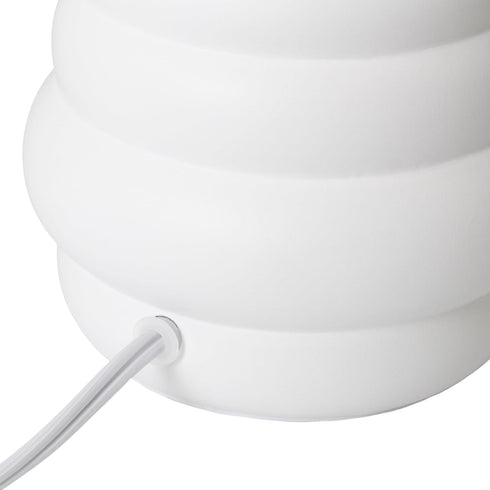 LT1168-OFF 12.68" Simple Designs Chic Glow Mini Stacked Ceramic Table Lamp, Monochromatic Fabric Shade, Small Accent