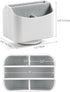 PU Leather Remote Control Holder, 360 Degree Rotating Organizer for Desk, Spinning Nightstand Caddy - White
