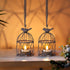 TWINKVILLA Decoration-4Pack Solar Lanterns Outdoor Waterproof, Rust Iron Cage Candle Holder with Flickering Solar