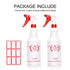Plastic Spray Bottle 2 Pack, 32 Oz Heavy Duty Leak Proof Mist Sprayer for Cleaning, Hair, Planting, Red