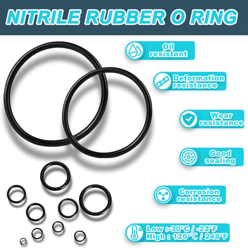32 Size 1540 Pcs Rubber O Rings Assortment Kit with Pick and Hook Set for Plumbing and Automotive Repair