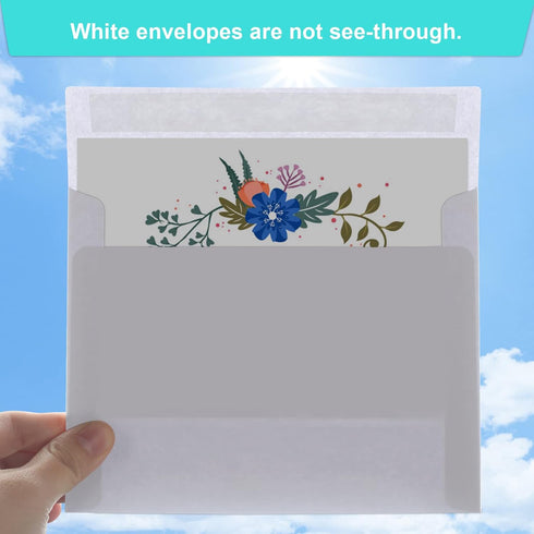Joyberg 50 Packs 5x7 Envelopes, White A7 Self Seal Envelopes for Invitations, Weddings, Photos, Greeting Cards