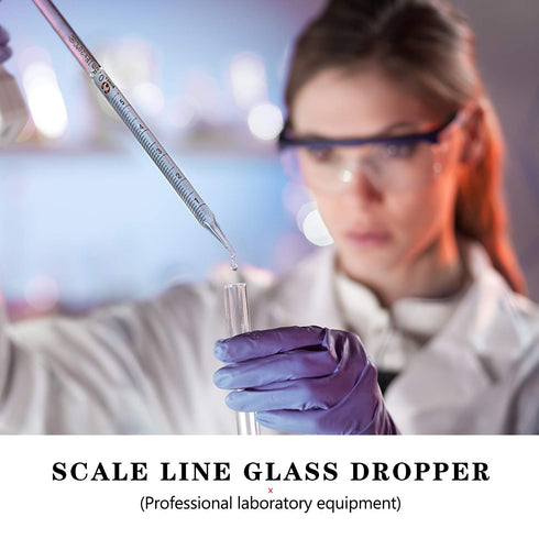 6 Pieces Glass Pipettes, 10ml 5ml 3ml 2ml 1ml 0.5ml Graduated Dropper for Liquid Transfer and Essential Oils
